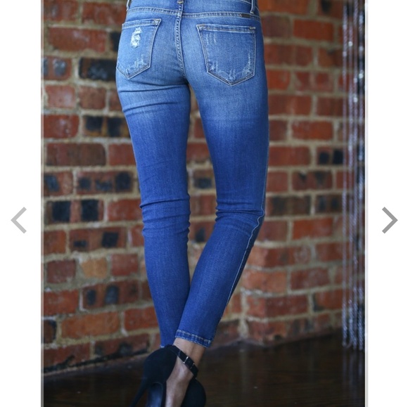 Nwt Distressed Skinny Ankle Jeans Split Ankle - Picture 3 of 8